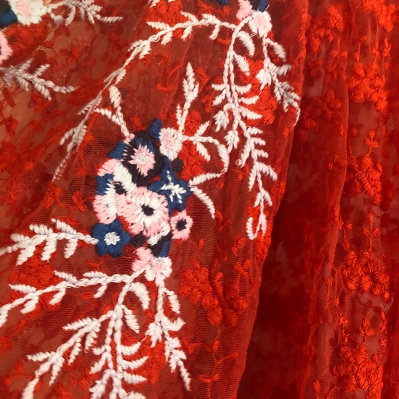 Free People Embroidered Blouse Red Size S. $128 - Picture 4 of 5